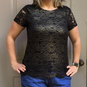 Banana Republic Black and Gold Blouse